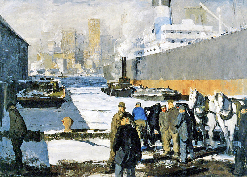 Painting of the Month - Men of the Docks (1912) thumb