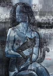 Stay Close - Woman with Cat VII