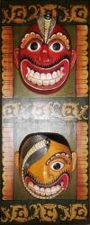Maru Sanni and Naga Sanni Mask Wall Hanging - Vibrant Demon Series 