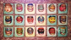 Complete Daha Ata (18) Sanni Mask Wall Hanging - Vibrant Demon Series  thumb
